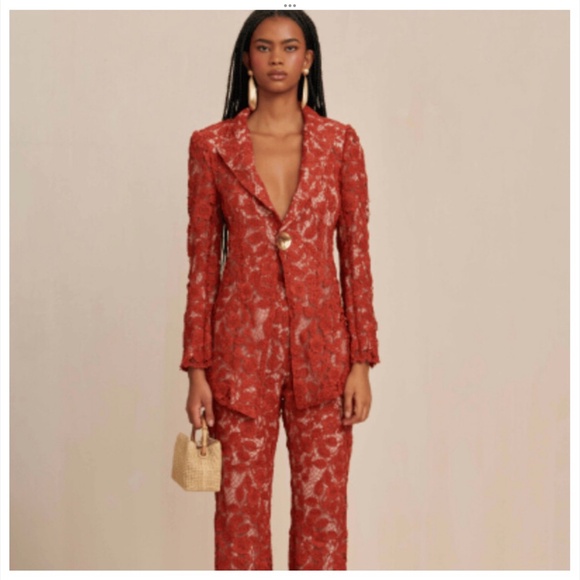 cult gaia Jackets & Blazers - CULT GAIA Mackenzie Corded Sienna Lace Blazer Jacket Sz 4 Amended Buttons